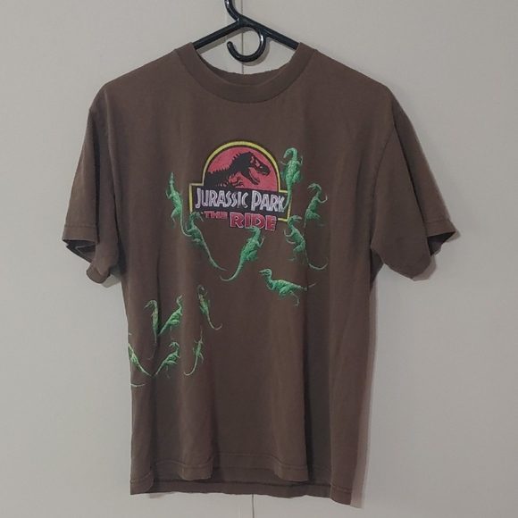 VTG Jurassic Park The Ride Brown T-Shirt
